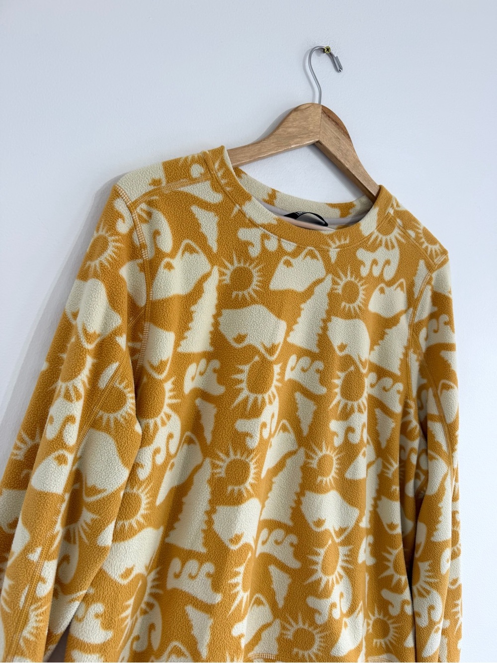 Stio fleece long sleeve tee shirt yellow pattern top - Picture 3 of 9
